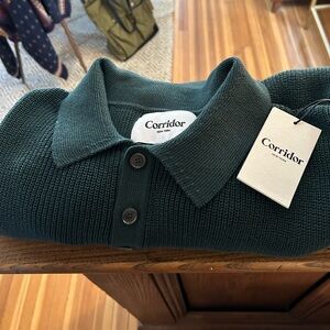 Men's Green Polo Sweater